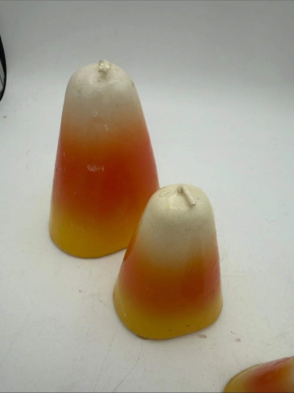 Set of 3 gradient Candy Corn wax Candles unlit